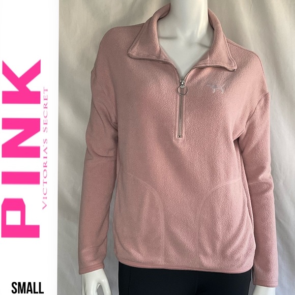 PINK Victoria's Secret Tops - VICTORIA'S SECRET PINK STADIUM
HALF ZIP FLEECE BOYFRIEND PULLOVER
TOP
